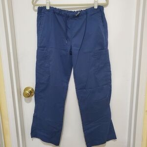 Med Couture Women's Navy Blue scrub pants utility pocket sz Petite Medium 2 pair